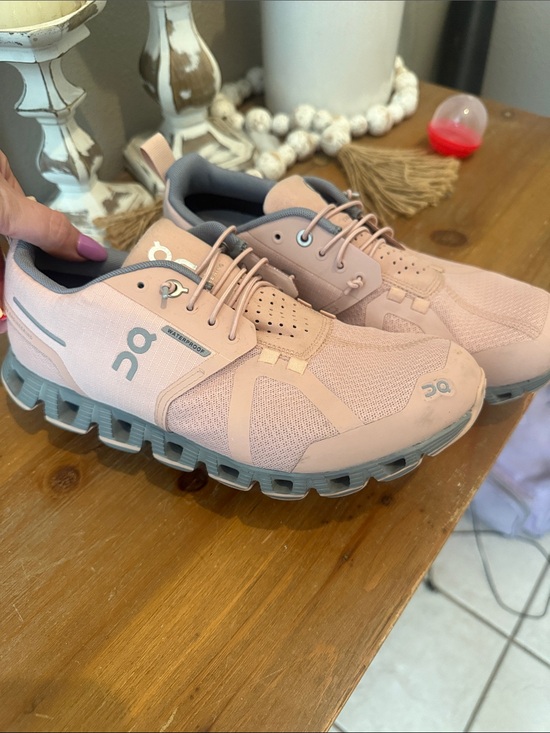 On Clouds Shoes - ON Women's Cloud Waterproof Athletic Shoes in Blush Pink